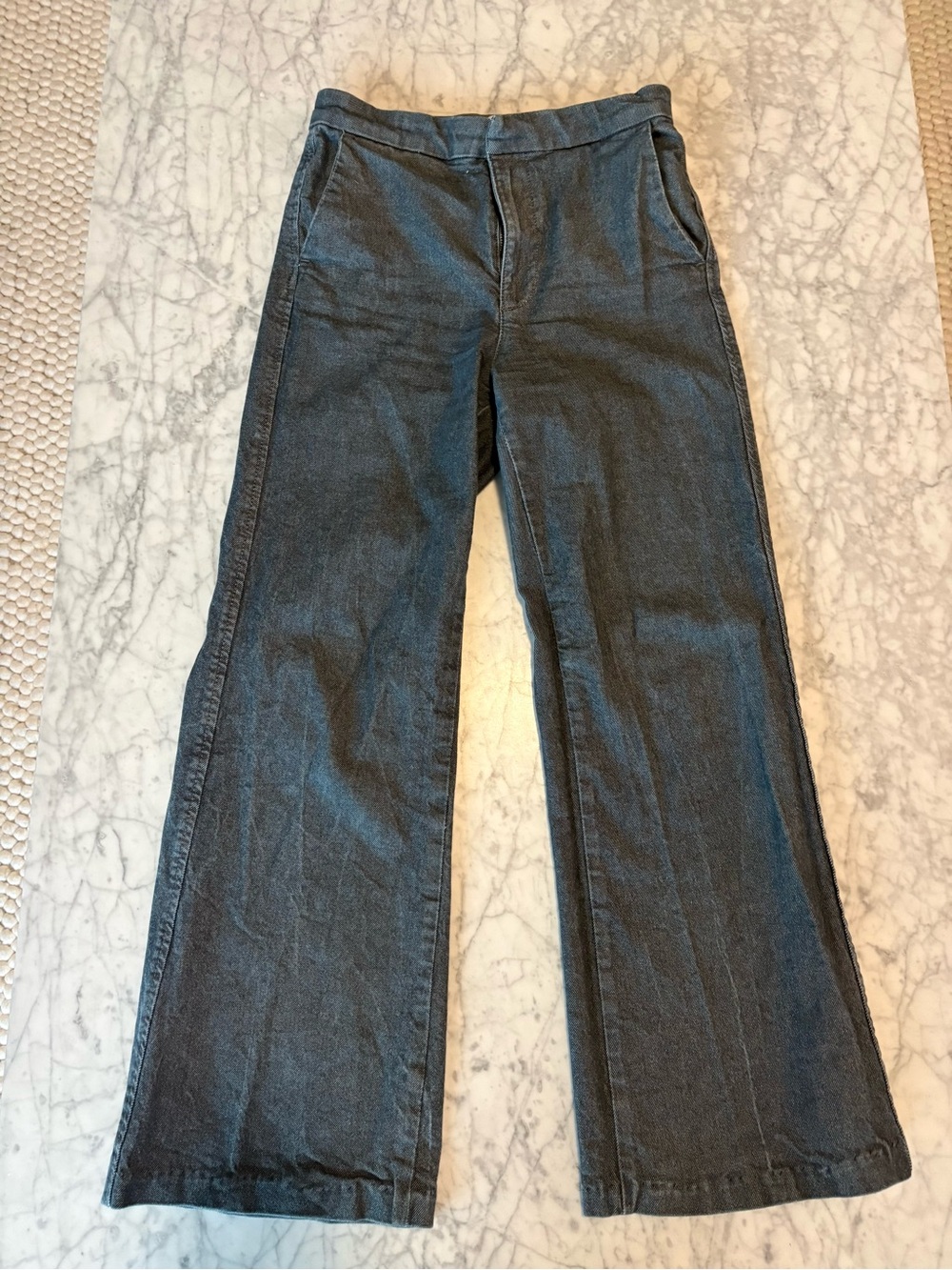 H&M Wide-Leg High-Rise Jeans in Charcoal